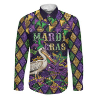 Mardi Gras Pelican Family Matching Off Shoulder Maxi Dress and Hawaiian Shirt Let the Good Times Roll