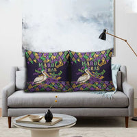 Mardi Gras Pelican Pillow Cover Let the Good Times Roll