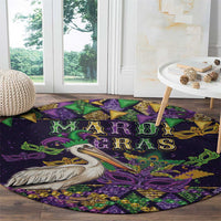 Mardi Gras Pelican Round Carpet Let the Good Times Roll