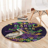 Mardi Gras Pelican Round Carpet Let the Good Times Roll