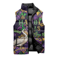 Mardi Gras Pelican Sleeveless Puffer Jacket Let the Good Times Roll