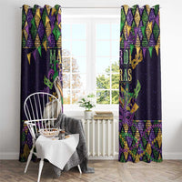 Mardi Gras Pelican Window Curtain Let the Good Times Roll