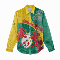 Personalised Republique Togolaise Women Casual Shirt Lion Coat Of Arms