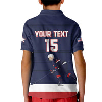 Custom USA Ice Hockey Kid Polo Shirt Go Champions