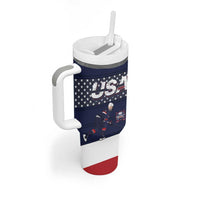 Custom USA Ice Hockey Tumbler With Handle Go Champions