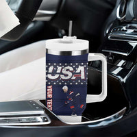 Custom USA Ice Hockey Tumbler With Handle Go Champions