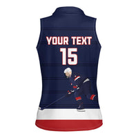 Custom USA Ice Hockey Women Sleeveless Polo Shirt Go Champions