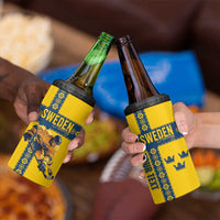 Custom Sweden Ice Hockey 4 in 1 Can Cooler Tumbler Go Tre Kronor