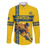 Custom Sweden Ice Hockey Family Matching Summer Maxi Dress and Hawaiian Shirt Go Tre Kronor