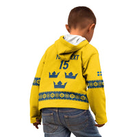 Custom Sweden Ice Hockey Kid Hoodie Go Tre Kronor