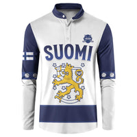 Custom Finland Ice Hockey Button Sweatshirt Go Suomi Go LT15