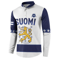Custom Finland Ice Hockey Button Sweatshirt Go Suomi Go LT15
