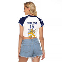 Custom Finland Ice Hockey Raglan Cropped T Shirt Go Suomi Go