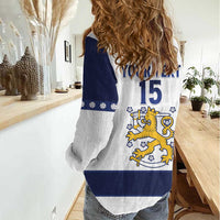 Custom Finland Ice Hockey Women Casual Shirt Go Suomi Go