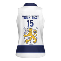 Custom Finland Ice Hockey Women Sleeveless Polo Shirt Go Suomi Go