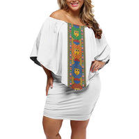 Ethiopia Saba Kemis Off Shoulder Short Dress Habesha Style LT15