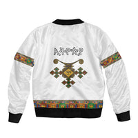 Ethiopia Saba Kemis Sleeve Zip Bomber Jacket Habesha Style LT15