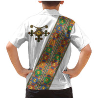 Ethiopia Saba Kemis Family Matching Mermaid Dress and Hawaiian Shirt Sash Style