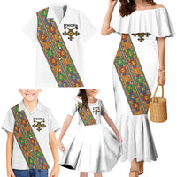 Ethiopia Saba Kemis Family Matching Mermaid Dress and Hawaiian Shirt Sash Style