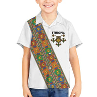 Ethiopia Saba Kemis Family Matching Puletasi and Hawaiian Shirt Sash Style