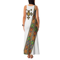 Ethiopia Saba Kemis Family Matching Tank Maxi Dress and Hawaiian Shirt Sash Style