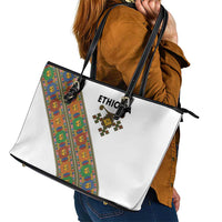Ethiopia Saba Kemis Leather Tote Bag Sash Style