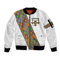 Ethiopia Saba Kemis Sleeve Zip Bomber Jacket Sash Style