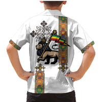 Ethiopia Saba Kemis Family Matching Mermaid Dress and Hawaiian Shirt Ethiopian Cross Lion Of Judah