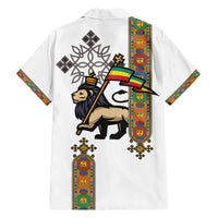 Ethiopia Saba Kemis Family Matching Off Shoulder Maxi Dress and Hawaiian Shirt Ethiopian Cross Lion Of Judah