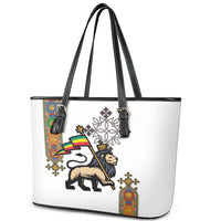 Ethiopia Saba Kemis Leather Tote Bag Ethiopian Cross Lion Of Judah