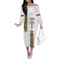 Ethiopia Saba Kemis Off The Shoulder Long Sleeve Dress Ethiopian Cross Lion Of Judah