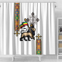 Ethiopia Saba Kemis Shower Curtain Ethiopian Cross Lion Of Judah