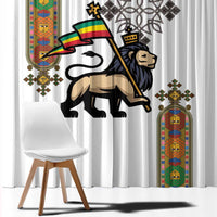 Ethiopia Saba Kemis Window Curtain Ethiopian Cross Lion Of Judah