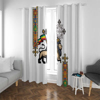 Ethiopia Saba Kemis Window Curtain Ethiopian Cross Lion Of Judah