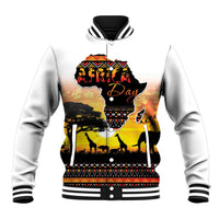 Happy Africa Day Baseball Jacket African Safari With Map