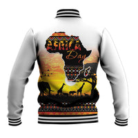 Happy Africa Day Baseball Jacket African Safari With Map