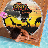 Happy Africa Day Beach Blanket African Safari With Map