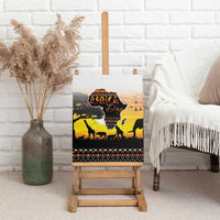 Happy Africa Day Canvas Wall Art African Safari With Map