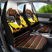 Happy Africa Day Car Seat Cover African Safari With Map