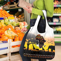 Happy Africa Day Grocery Bag African Safari With Map