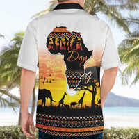 Happy Africa Day Hawaiian Shirt African Safari With Map