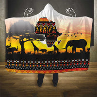 Happy Africa Day Hooded Blanket African Safari With Map