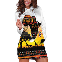 Happy Africa Day Hoodie Dress African Safari With Map
