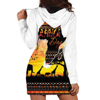 Happy Africa Day Hoodie Dress African Safari With Map