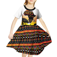 Happy Africa Day Kid Short Sleeve Dress African Safari With Map
