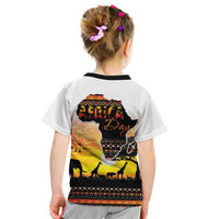 Happy Africa Day Kid T Shirt African Safari With Map