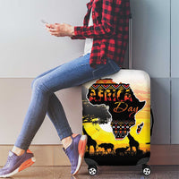 Happy Africa Day Luggage Cover African Safari With Map