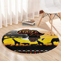 Happy Africa Day Round Carpet African Safari With Map