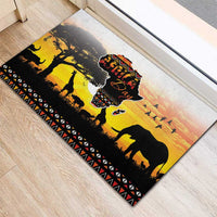 Happy Africa Day Rubber Doormat African Safari With Map
