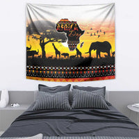Happy Africa Day Tapestry African Safari With Map